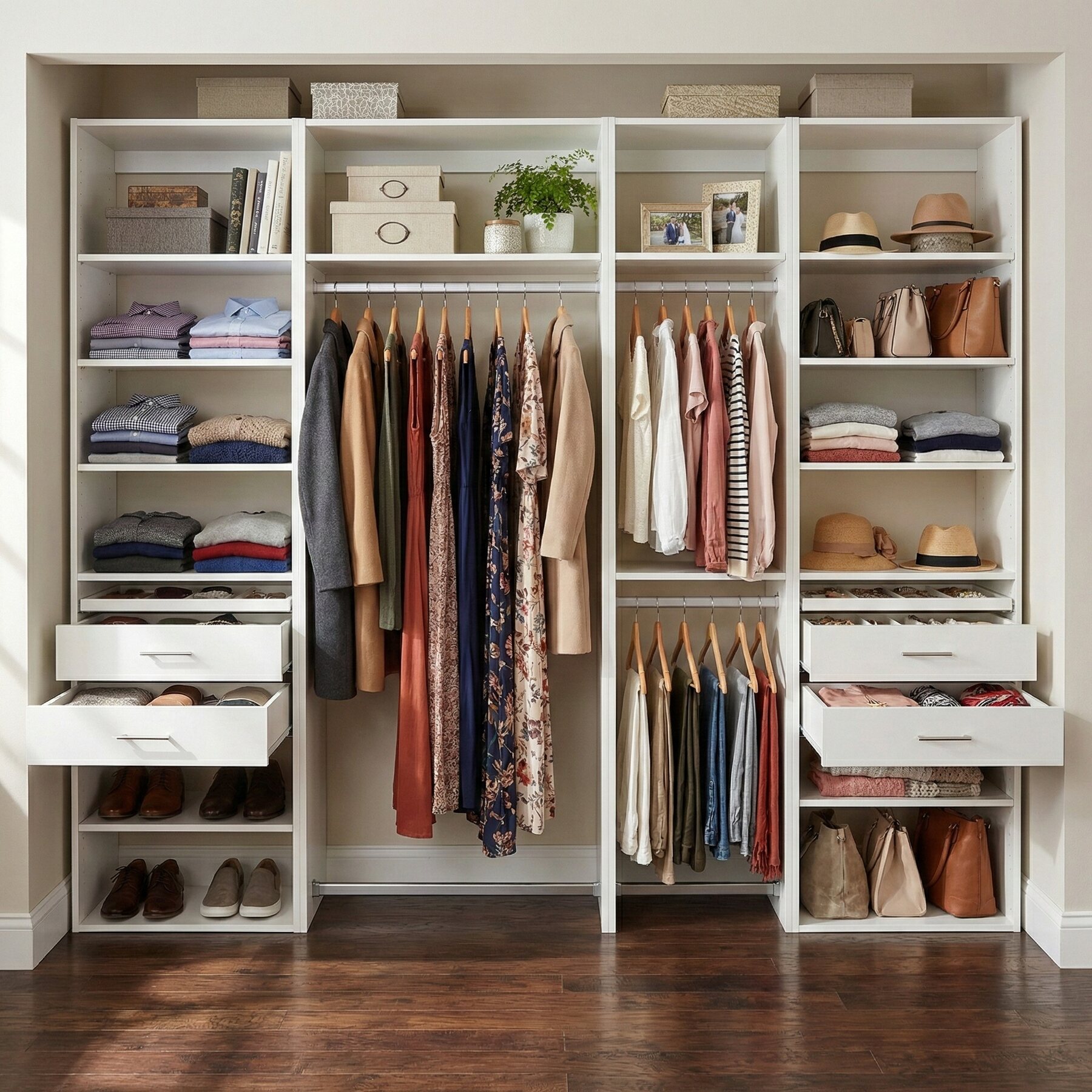 Custom closet system illustrating LEGNO whole-home design resources